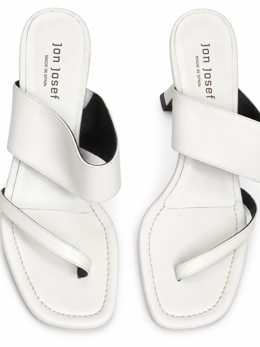 Jhon Joao White Leather Cross-Strap Mule Sandals Size 9.5 Style 6765